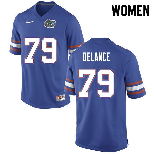 NCAA Florida Gators Jean DeLance Women's #79 Nike Blue Stitched Authentic College Football Jersey YGT8264MY